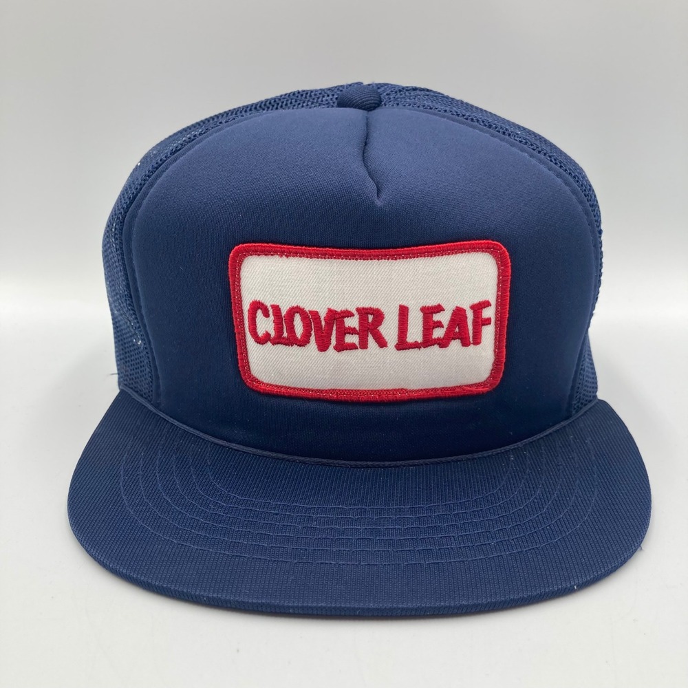 Vintage Clover Leaf Trucker Hat Navy Blue Mesh Snapback‎ Adult One Size Fits All